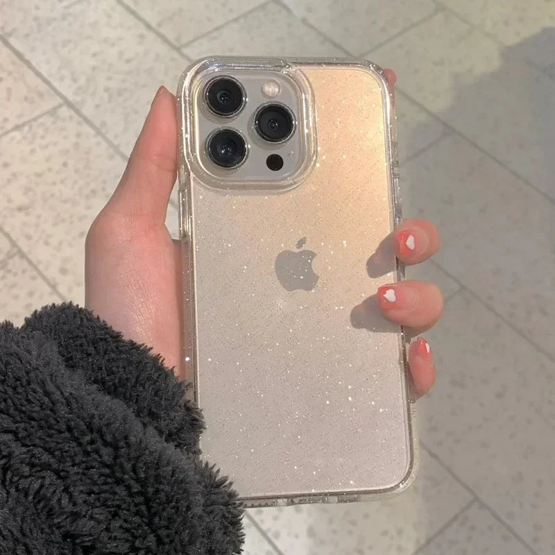 Cover Trasparente Glitterata stile Luxury per iPhone