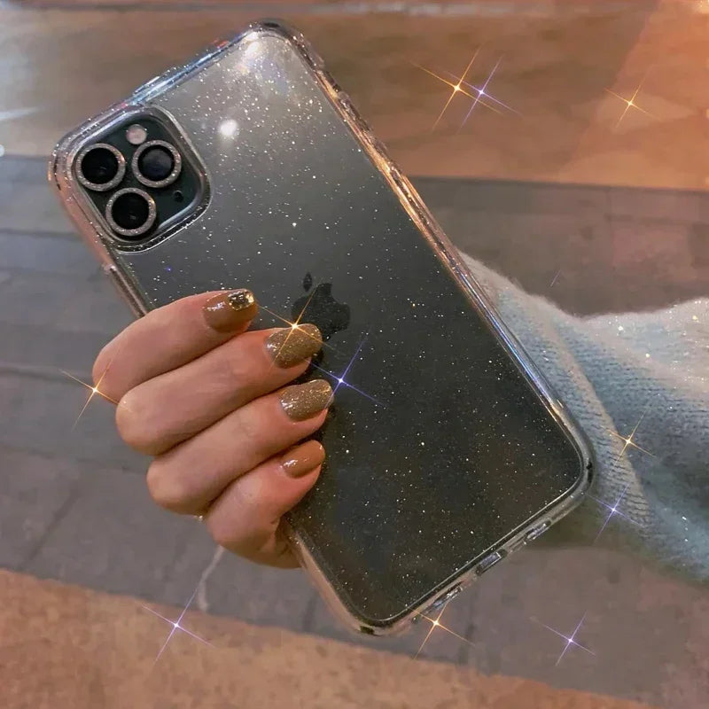 Cover Trasparente Glitterata stile Luxury per iPhone