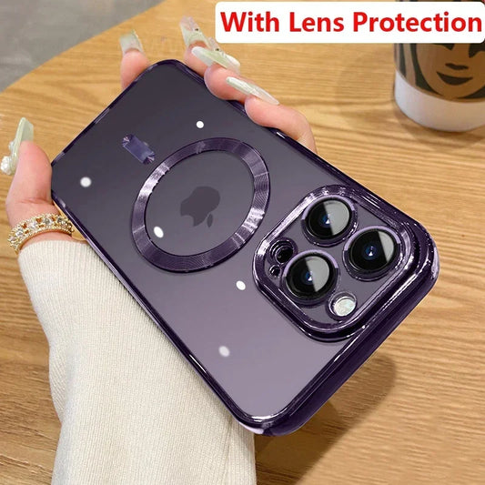 Cover MagSafe Trasparente stile Luxury per iPhone