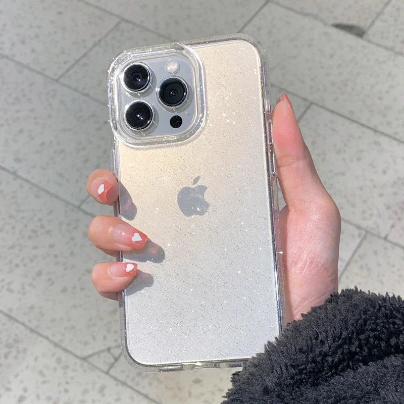 Cover Trasparente Glitterata stile Luxury per iPhone