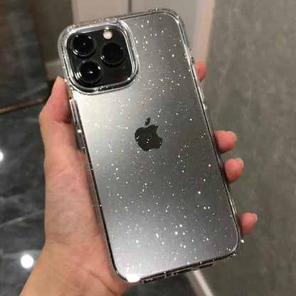Cover Trasparente Glitterata stile Luxury per iPhone