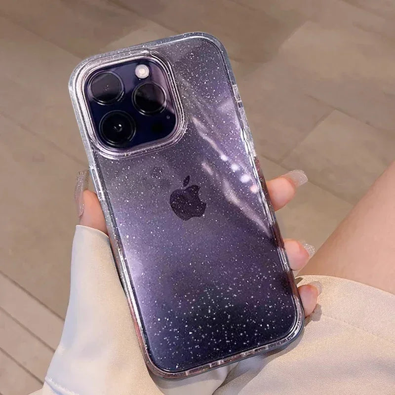 Cover Trasparente Glitterata stile Luxury per iPhone